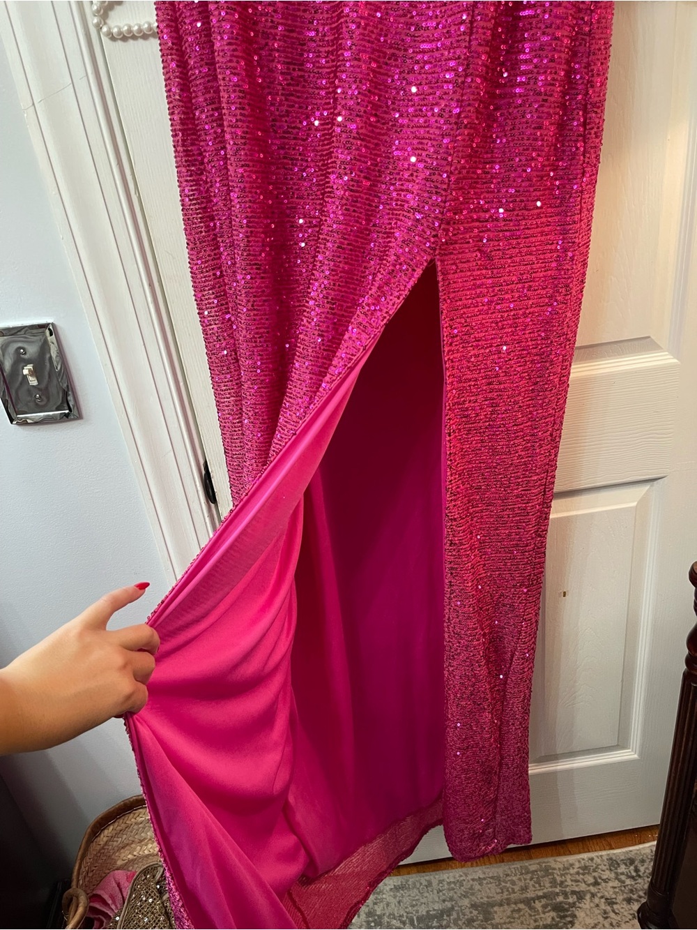 Fashion Nova Fuchsia Sequin Maxi Dress TALL - Picture 6 of 12